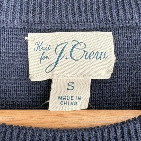 NWT J.Crew Men's Milano-Stitch Striped Sleeve Ski Sweater S Navy Red Yellow - Picture 4 of 10